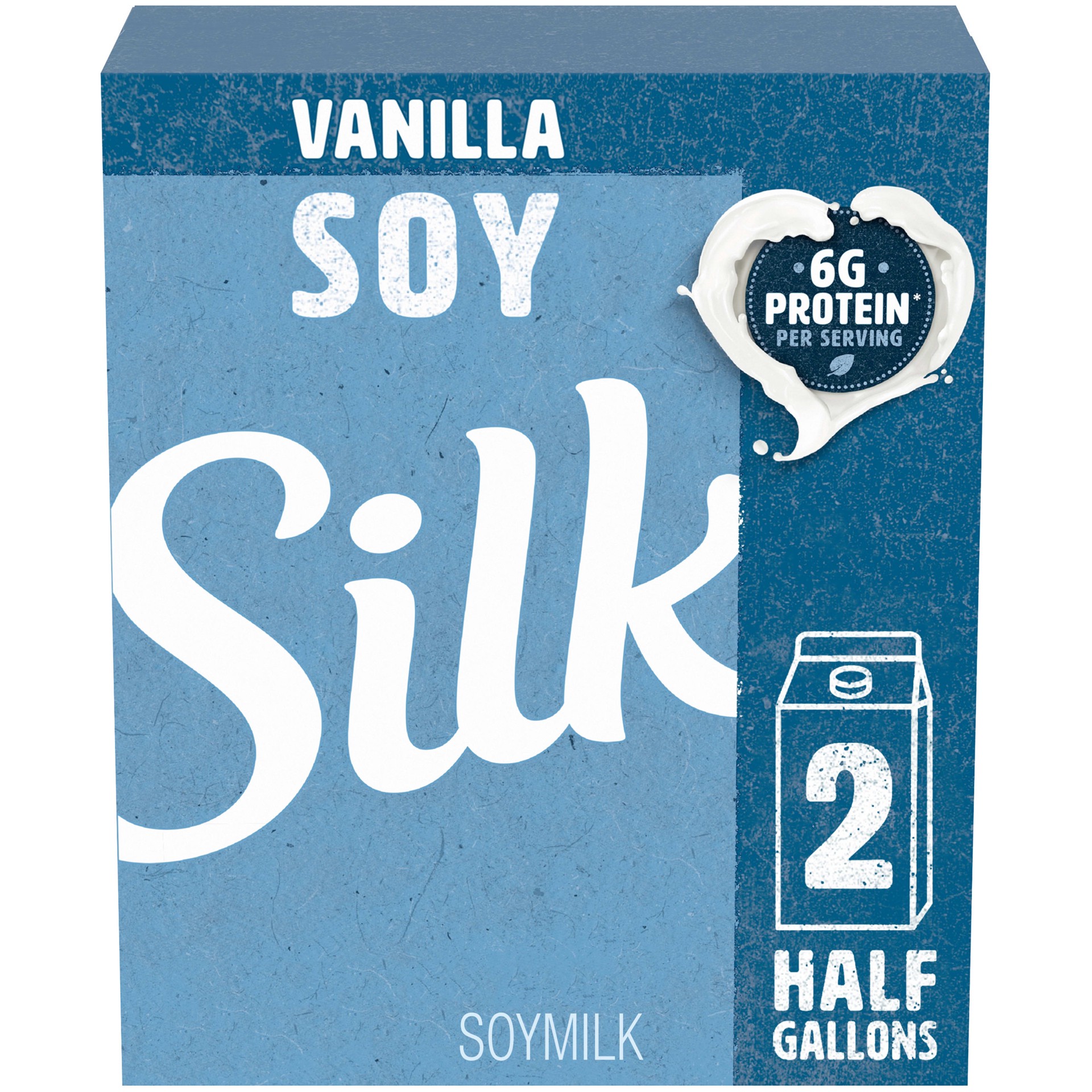 slide 1 of 5, Silk Soy Milk, Vanilla, Dairy-Free, Vegan, Non-GMO Project Verified, Half Gallon, 2 Pack, 2 ct; 64 fl oz