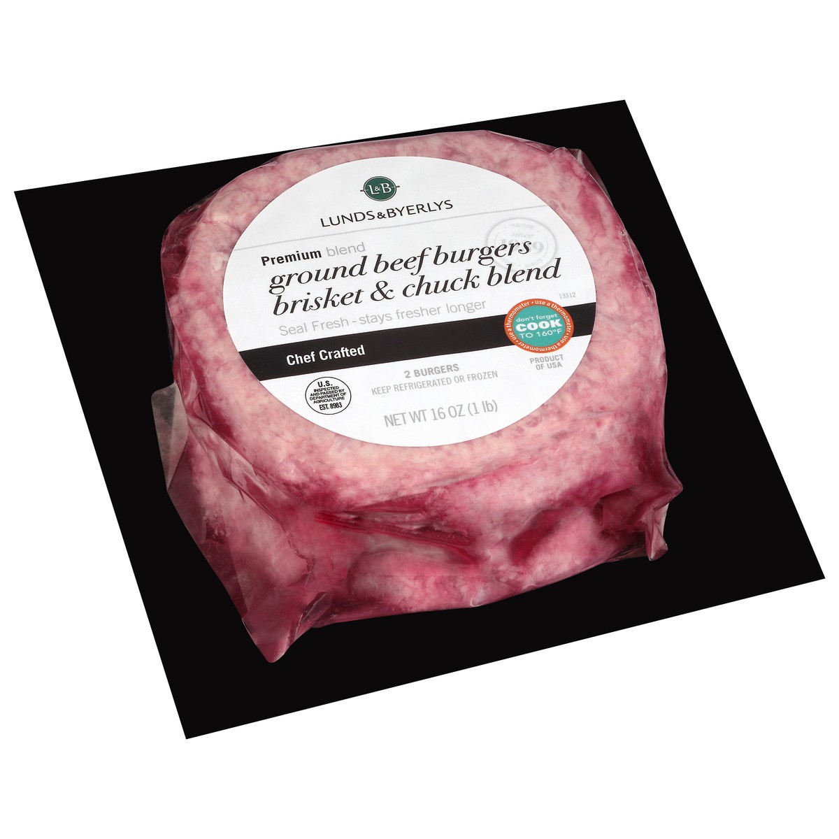 slide 7 of 9, L&B Brisket & Chuck Blend Ground Beef Burgers 2 ea, 2 ct