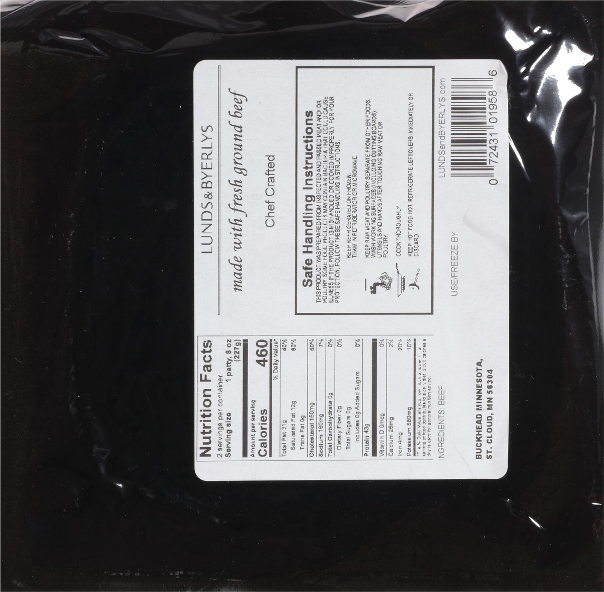 slide 6 of 9, L&B Brisket & Chuck Blend Ground Beef Burgers 2 ea, 2 ct