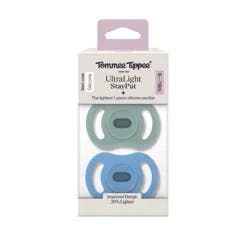 Tommee Tippee UltraLight StayPut Pacifiers for 6-18 Months, Blue & Green Colors