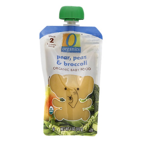 slide 1 of 1, O Organics Organic Baby Food Stage 2 Pears Peas & Broccoli, 4 oz