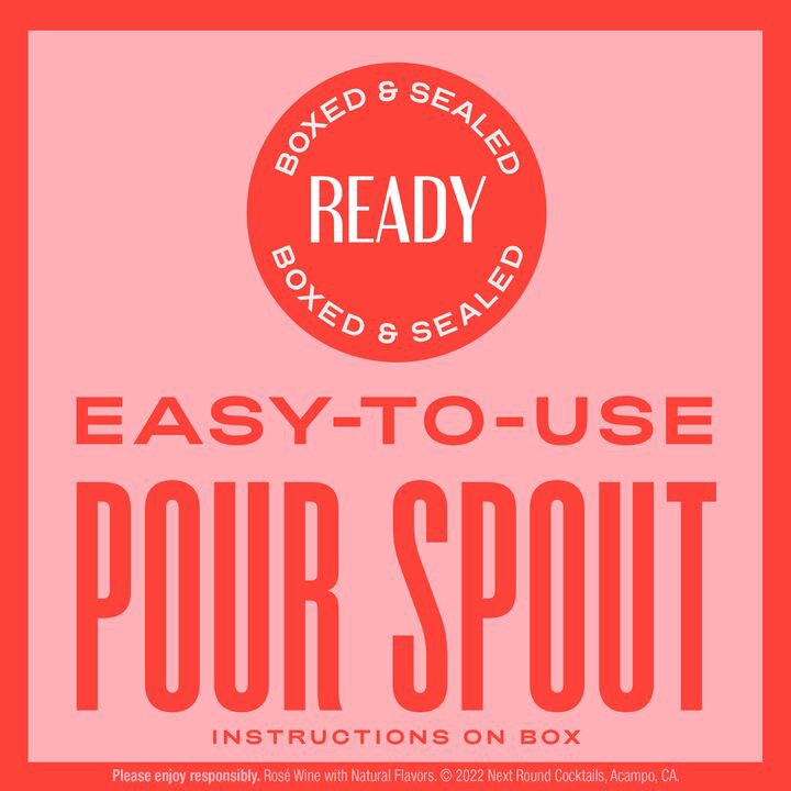 slide 2 of 5, Next Round Cocktails Strawberry Lime Sangria Rose Wine Premixed Cocktail, 1.5 L Box, 50.72 fl oz