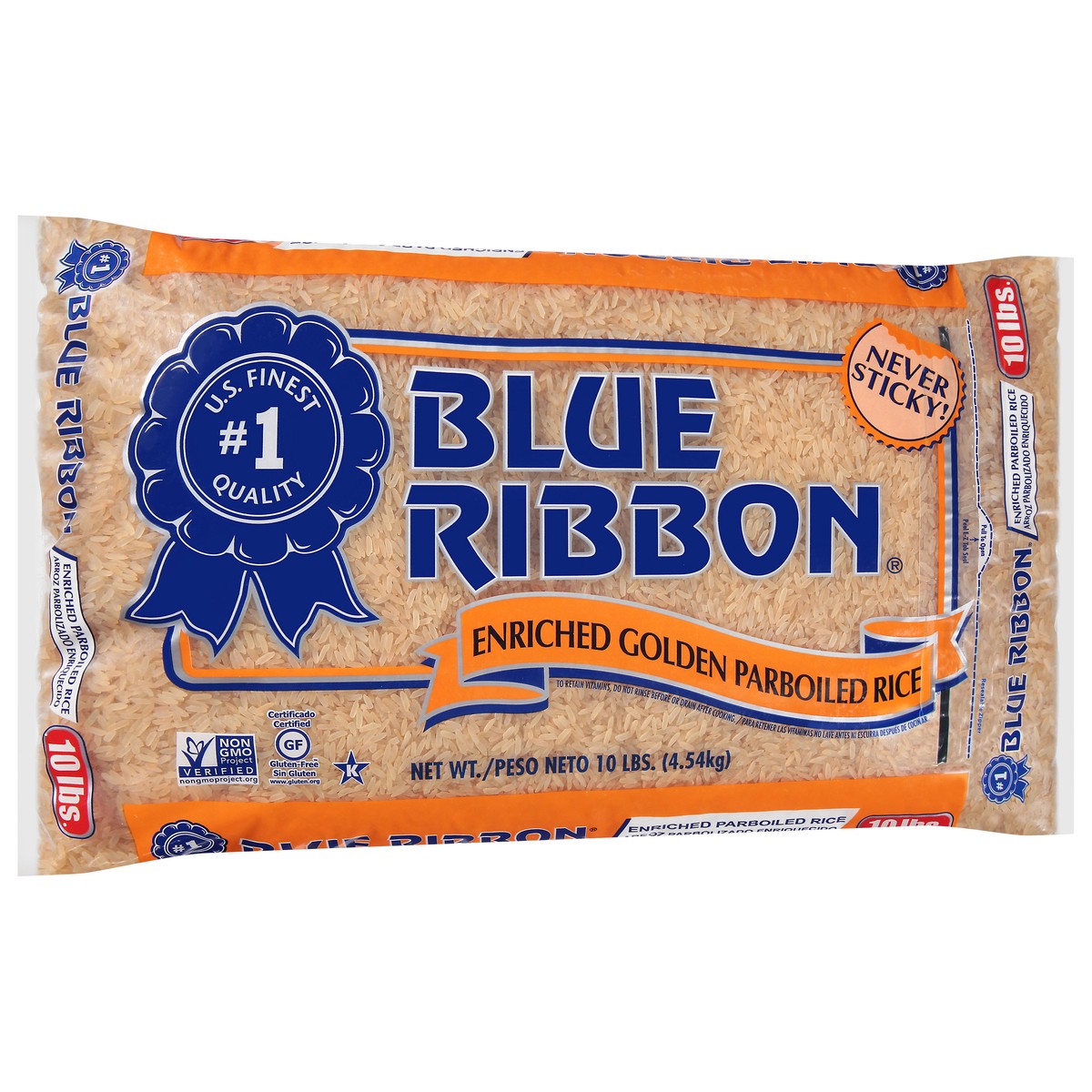 slide 3 of 12, Blue Ribbon Parboiled Enriched Golden Rice 10 lb, 10 lb