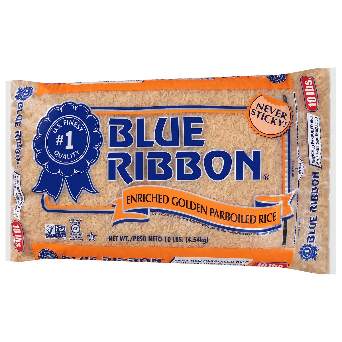 slide 4 of 12, Blue Ribbon Parboiled Enriched Golden Rice 10 lb, 10 lb