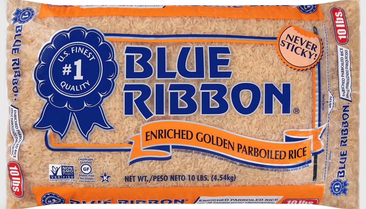 slide 10 of 12, Blue Ribbon Parboiled Enriched Golden Rice 10 lb, 10 lb