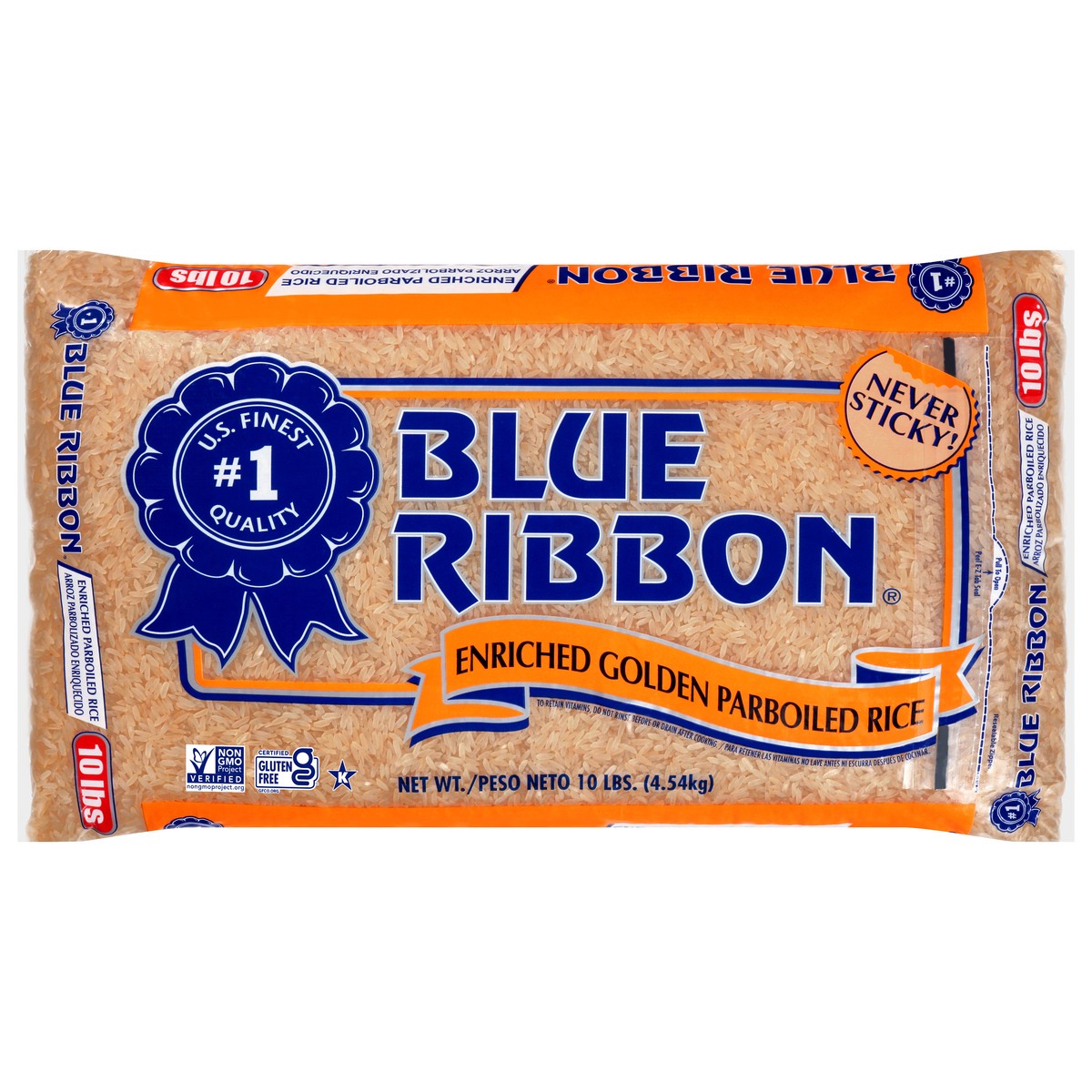 slide 1 of 12, Blue Ribbon Parboiled Enriched Golden Rice 10 lb, 10 lb