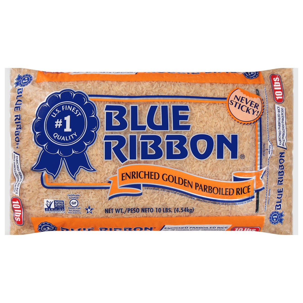 slide 1 of 12, Blue Ribbon Parboiled Enriched Golden Rice 10 lb, 10 lb