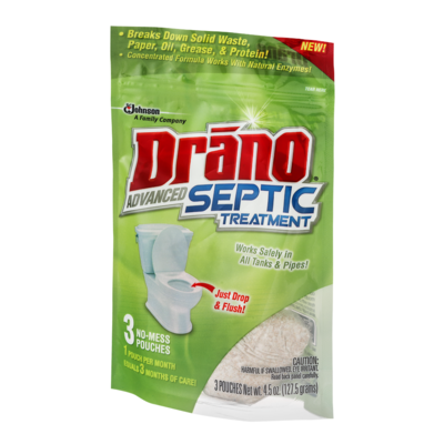 slide 1 of 1, Drano Advance Septic Treatment Pouches, 4.5 oz