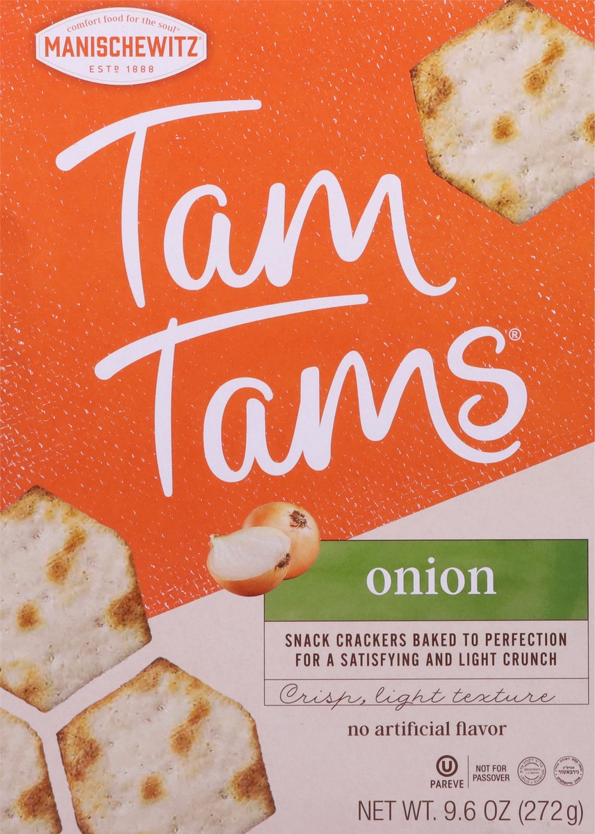 slide 7 of 9, Manischewitz Onion Tamtam Snack Craker, 9.6 oz