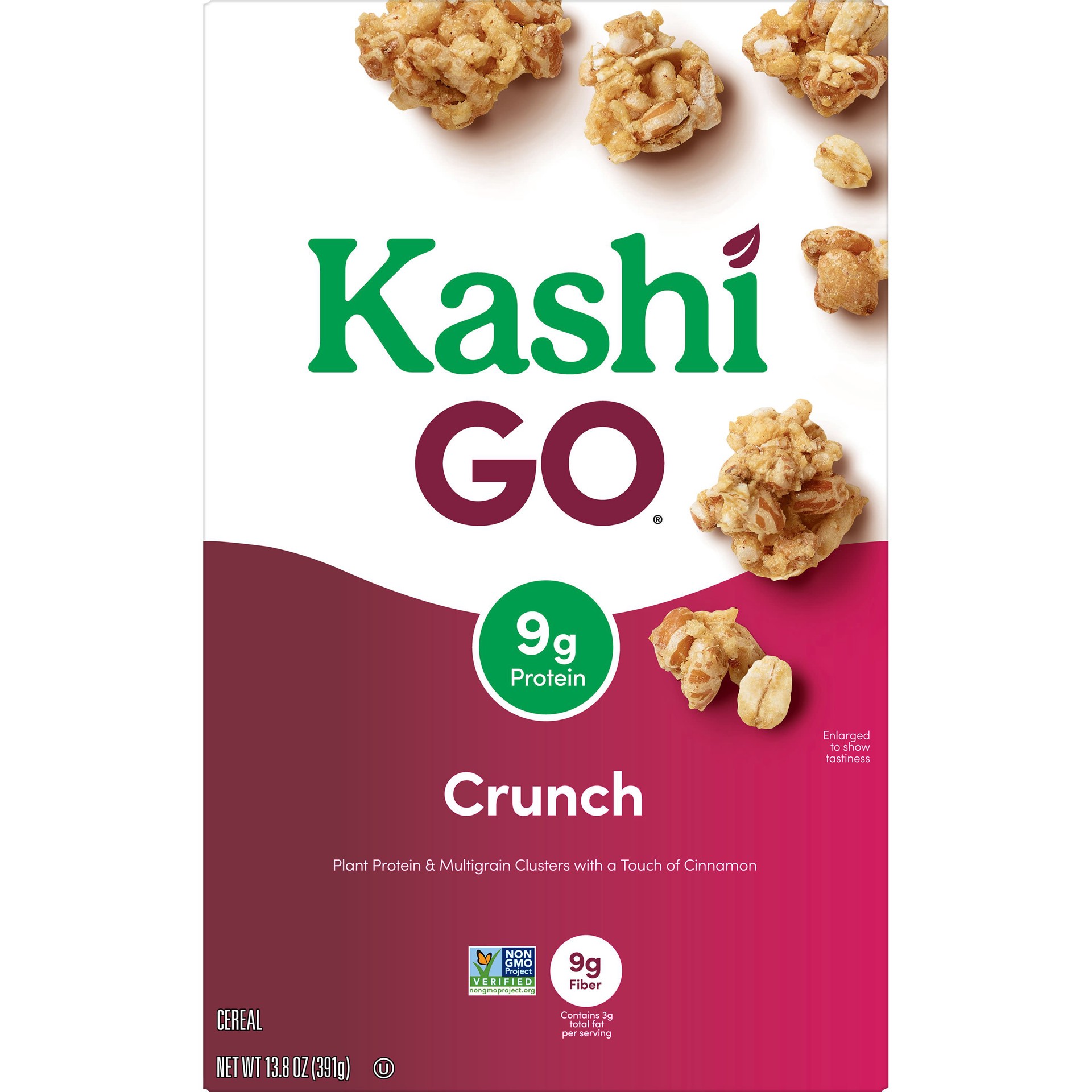 slide 5 of 5, Kashi GO Breakfast Cereal, Vegan Protein, Fiber Cereal, Cinnamon Crunch, 13.8oz Box, 1 Box, 13.8 oz
