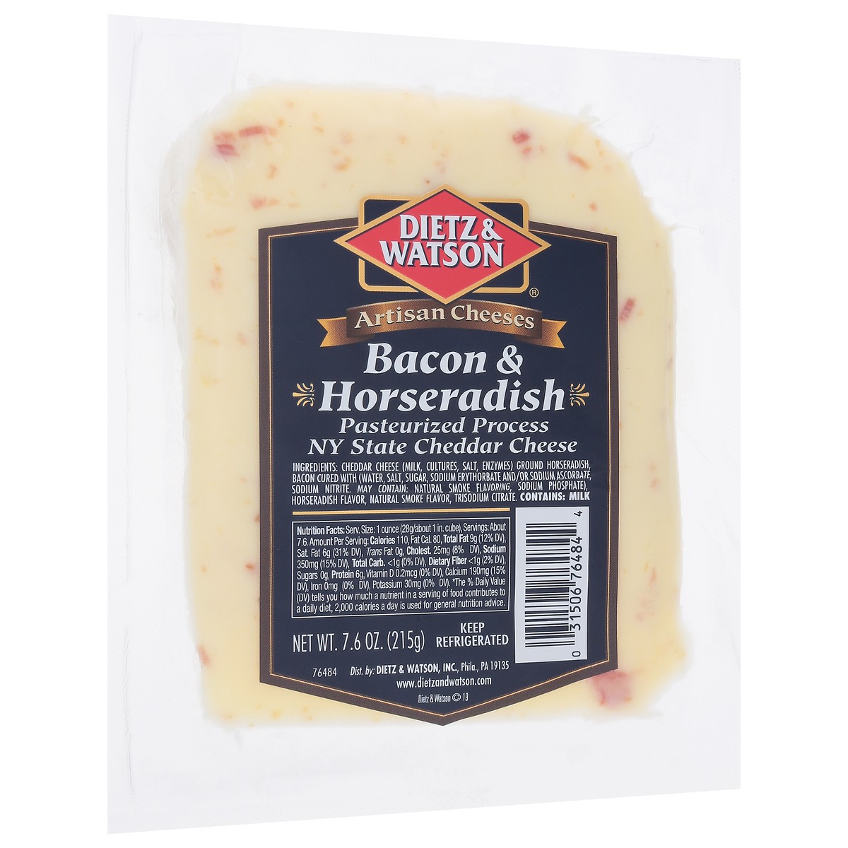 slide 6 of 9, Dietz & Watson Bacon & Horseradish Cheese 7.6 oz, 7.6 oz