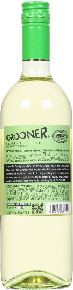 slide 4 of 10, Grooner Gruner Veltliner White Wine 750 ml, 750 ml