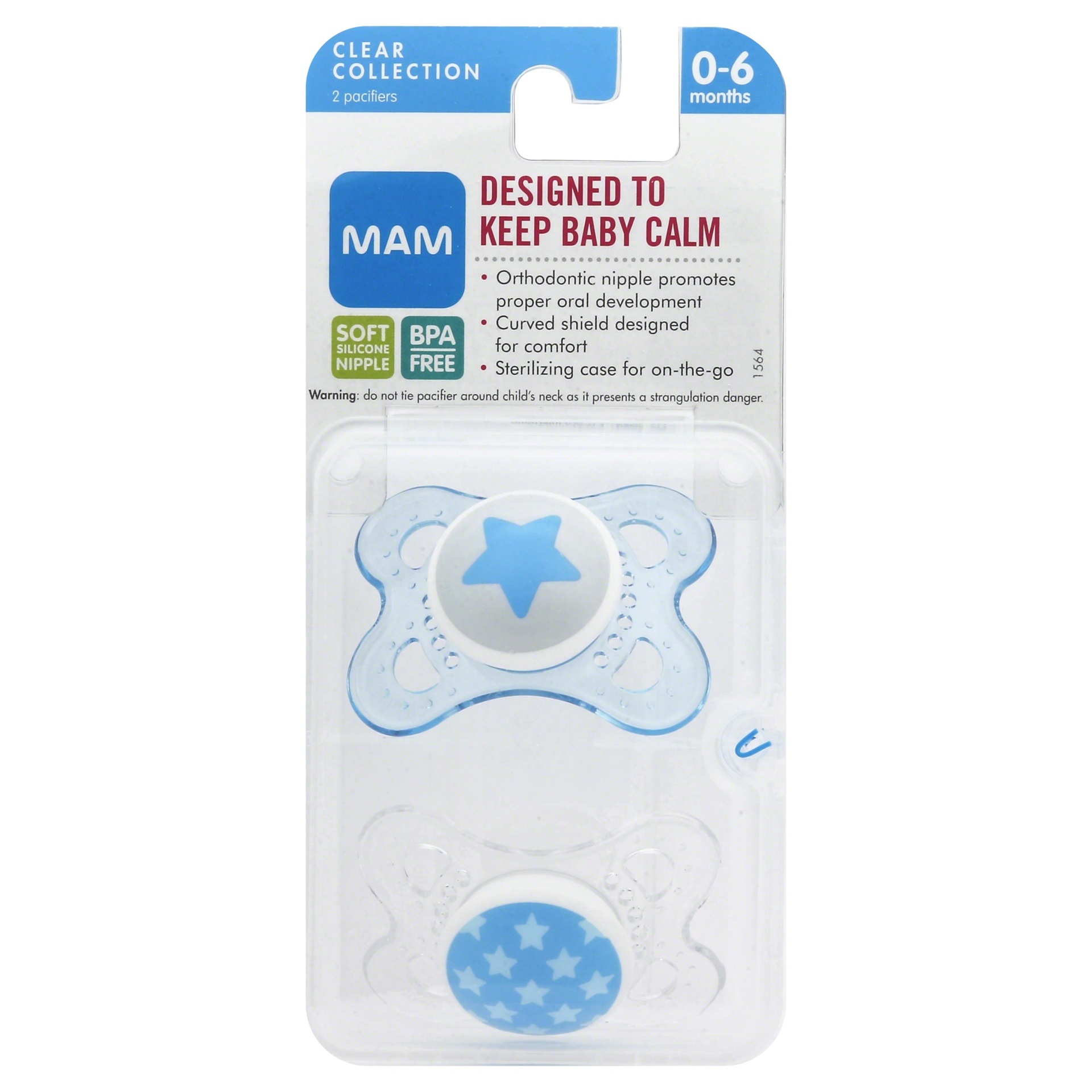 slide 1 of 6, MAM Clear Collection Pacifiers, 2 ct
