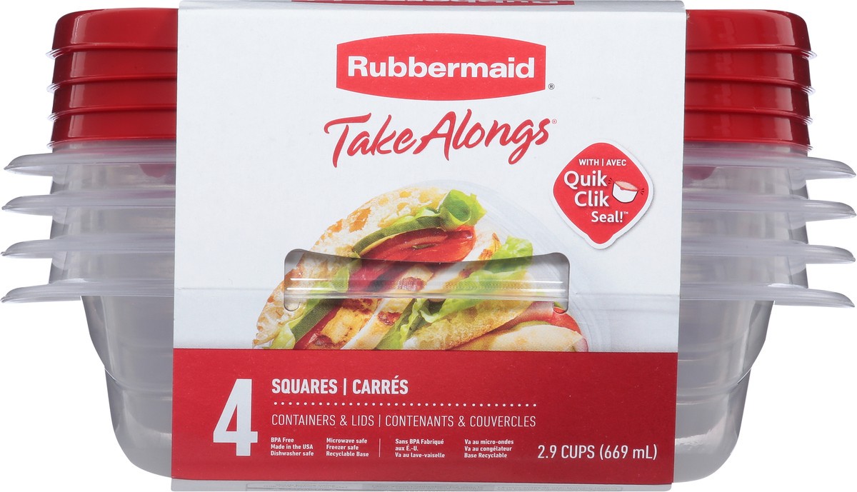 slide 5 of 9, Rubbermaid Containers with Lids 4 ea, 4 ct