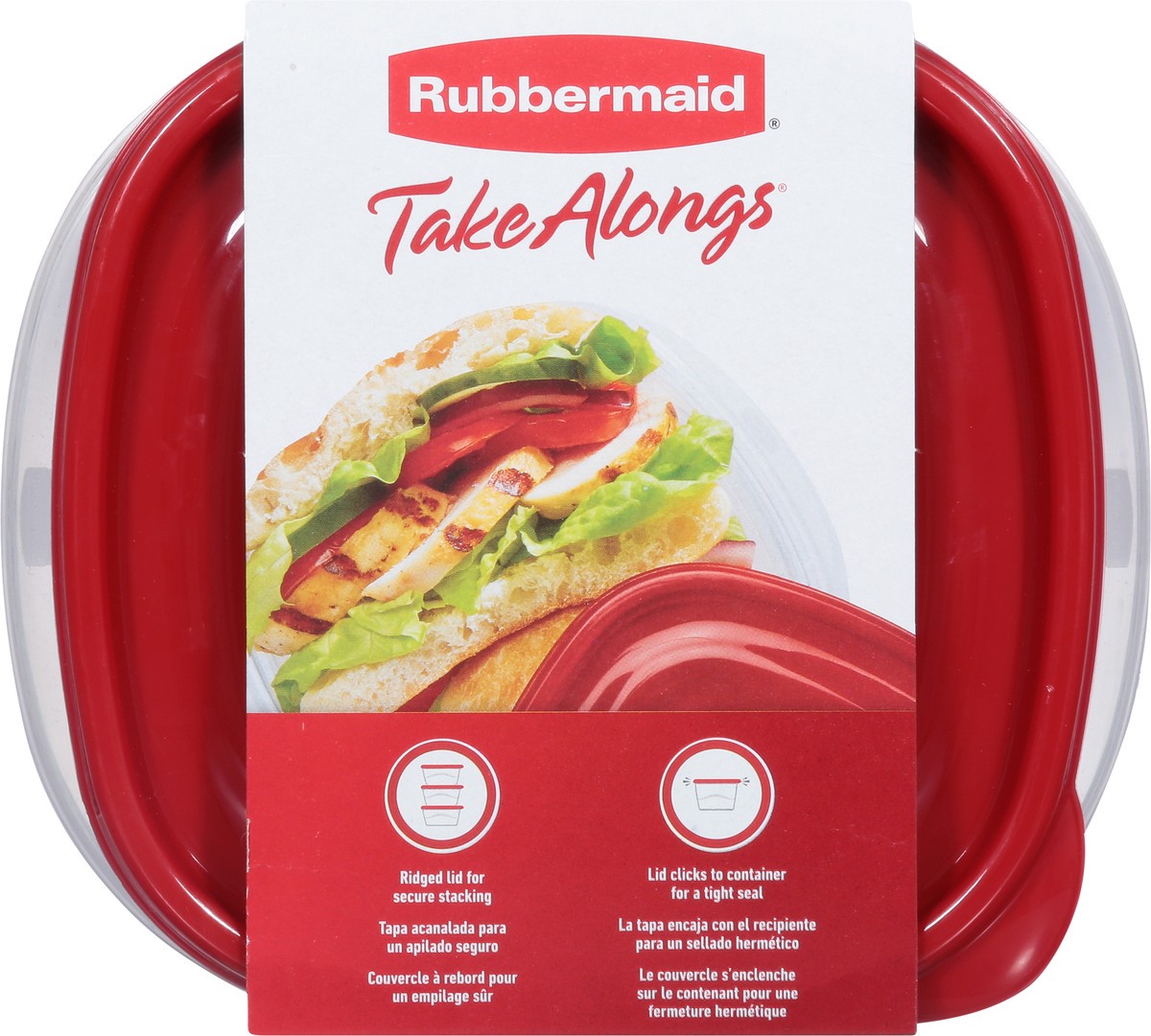 slide 9 of 9, Rubbermaid Containers with Lids 4 ea, 4 ct