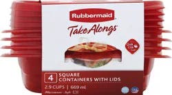 Rubbermaid Take Alongs Squares Containers & Lids 4 ea
