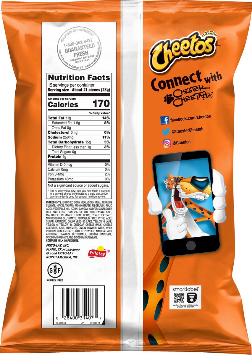 slide 2 of 3, Cheetos Cheese Flavored Snacks , Flamin' Hot, 15 oz