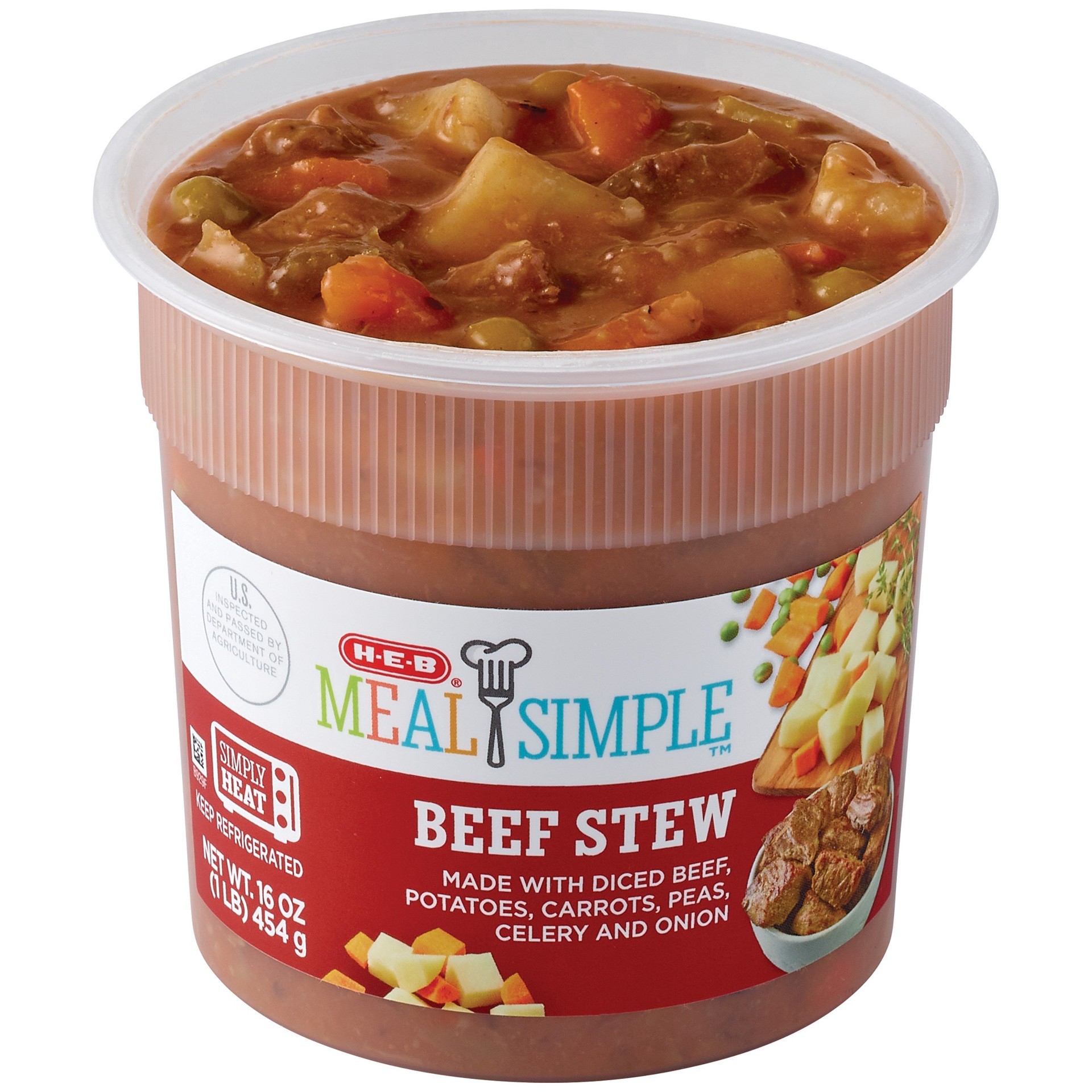 slide 1 of 1, H-E-B Meal Simple Vegetable Stew with Beef, 16 oz