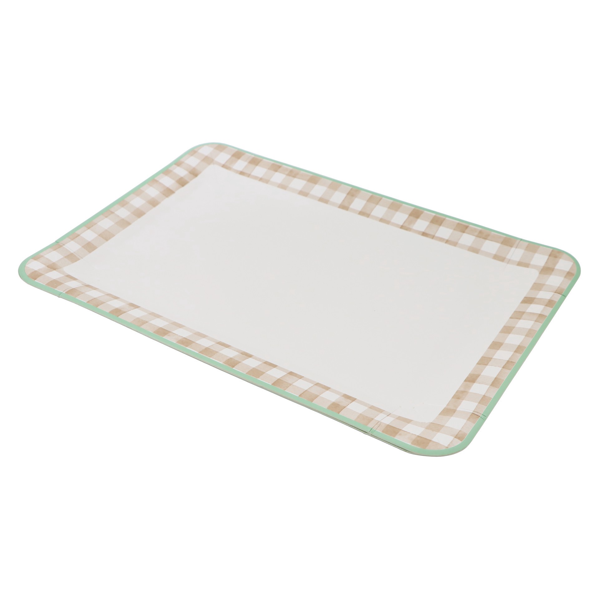 slide 3 of 3, 9" X 13" Brown & White Gingham Paper Trays, 2ct. By Celebrate It, 2 ct