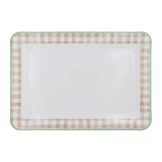 slide 1 of 3, 9" X 13" Brown & White Gingham Paper Trays, 2ct. By Celebrate It, 2 ct