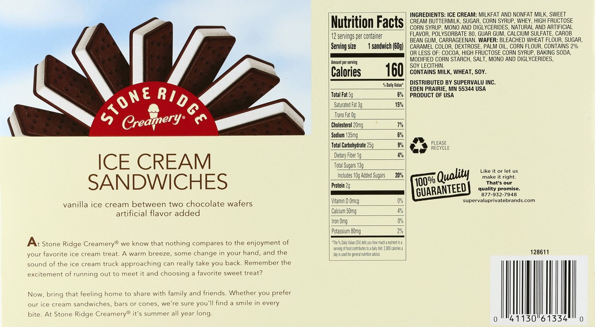 slide 5 of 6, Stone Ridge Creamery StoneRidge Meat & Country Market Ice Cream Sandwiches 12 ea, 12 ct