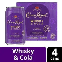 Crown Royal Whisky and Cola Canadian Whisky Cocktail, 4-Pack (4 x 12 fl oz)