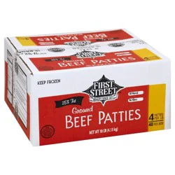 First Street Red Beef Patties 4/1 75% Lean