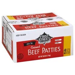 First Street Red Beef Patties 4/1 75% Lean