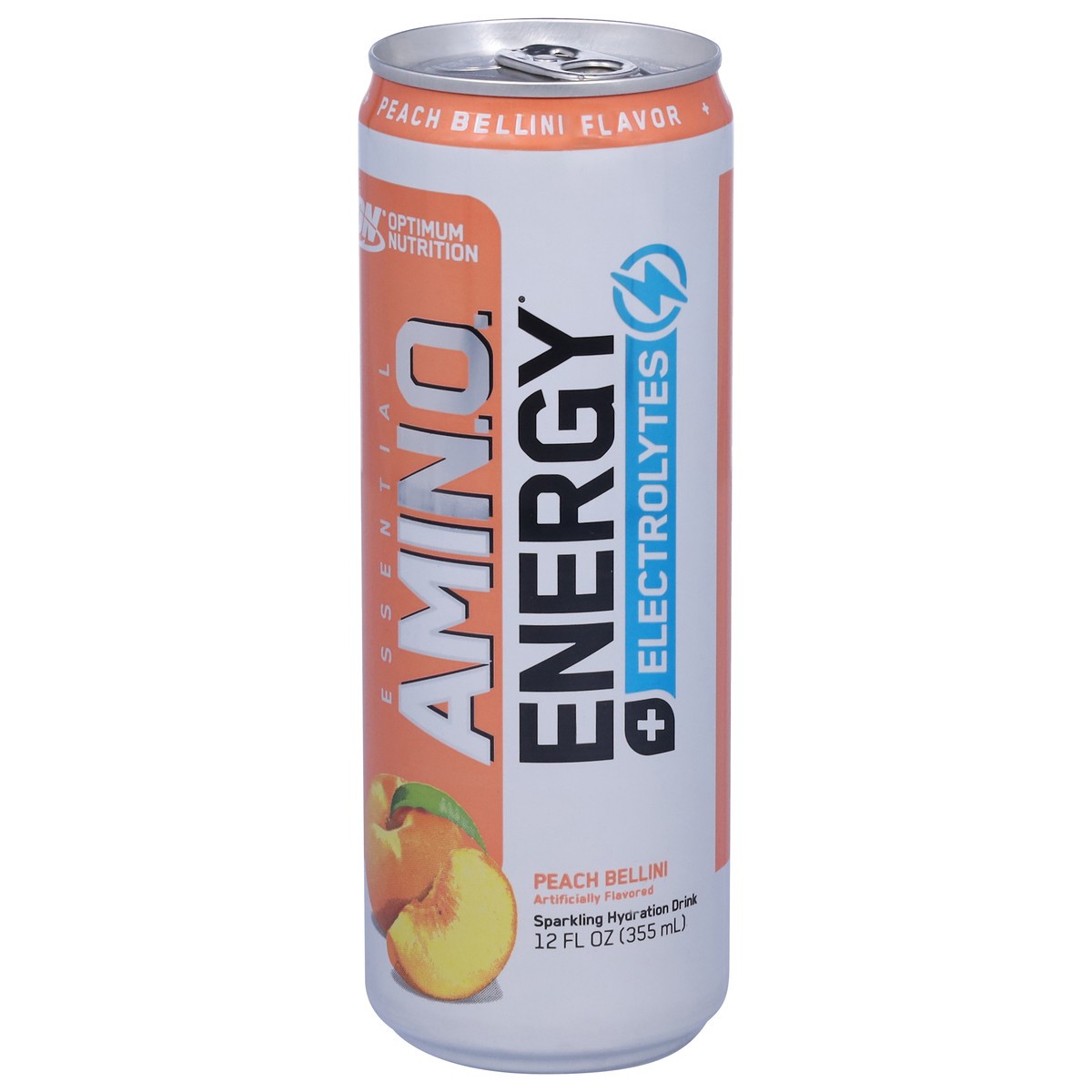 slide 2 of 13, Optimum Nutrition Essential Amin.O. Energy Energy + Hydration Peach Bellini Sparkling Hydration Drink 12 fl oz, 12 fl oz