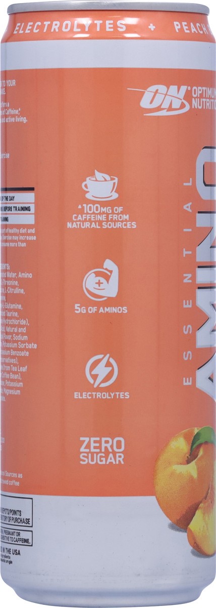 slide 5 of 13, Optimum Nutrition Essential Amin.O. Energy Energy + Hydration Peach Bellini Sparkling Hydration Drink 12 fl oz, 12 fl oz