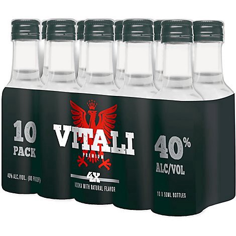 slide 1 of 1, Vitali Vodka Plastic Bottles 80 Proof - 10-50 ML, 500 ml