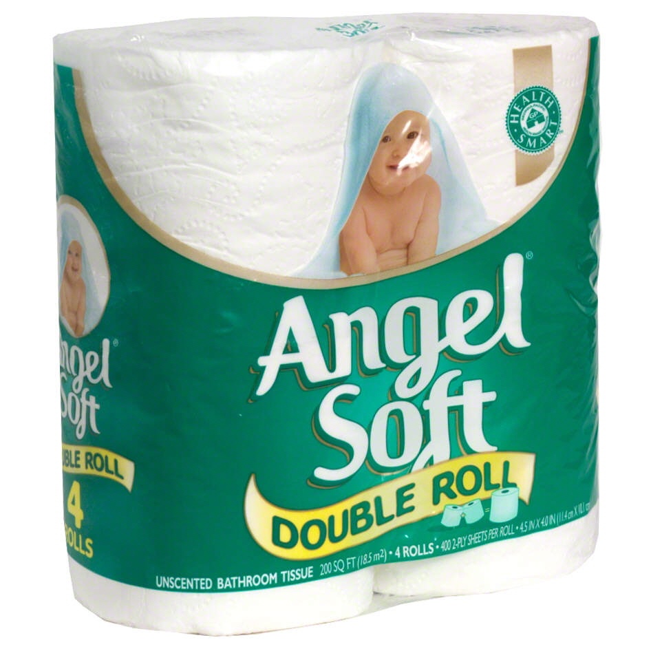 slide 1 of 1, Angel Soft Bath Tissue 4 Double Rolls, 133.33 sq ft