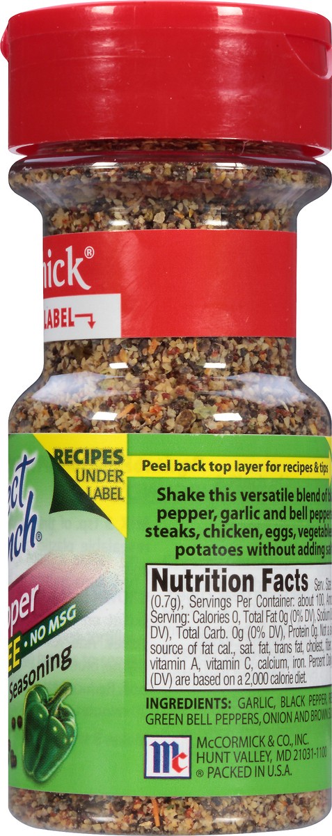 slide 2 of 11, McCormick Salt Free Garlic Pepper Seasoning 2.5 oz, 2.5 oz