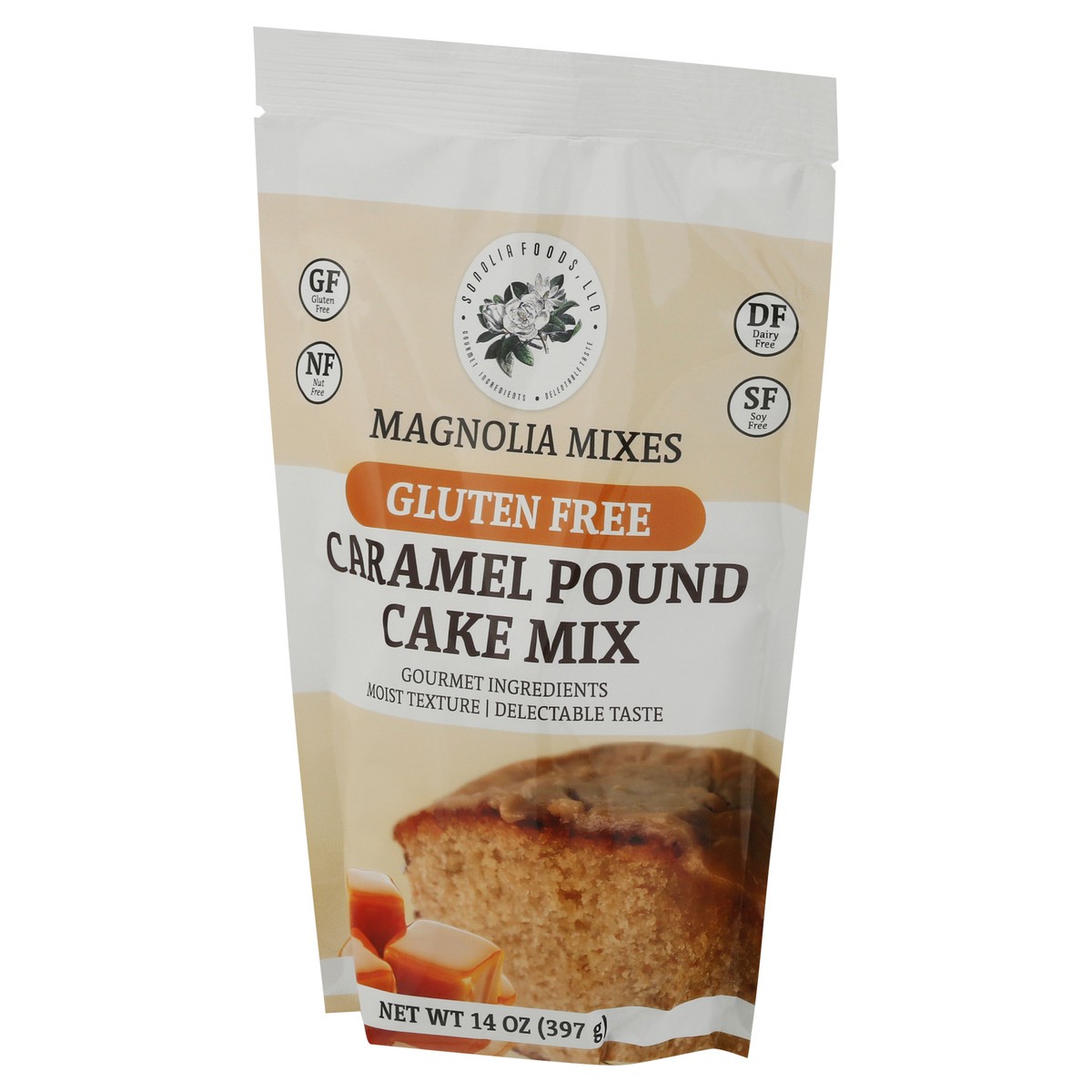 slide 2 of 9, Magnolia Mixes Gluten Free Caramel Pound Cake Mix 14 oz, 14 oz