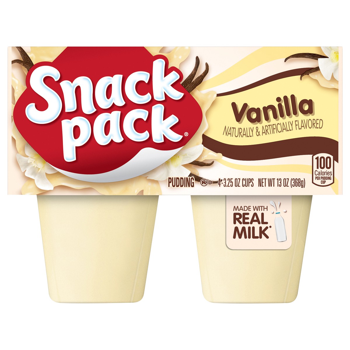 slide 1 of 5, Snack Pack Vanilla Flavored Pudding, 4 Count Pudding Cups , 4 ct