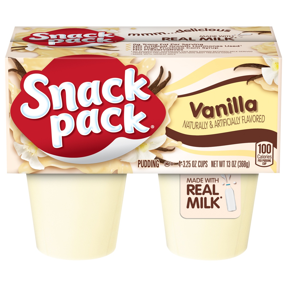 slide 1 of 3, Hunt's Snack Pack Vanilla Pudding, 4 ct