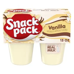 Snack Pack Vanilla Pudding, 3.25 oz Pudding Cups, 4 Count