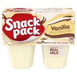 Snack Pack Vanilla Pudding, 3.25 oz Pudding Cups, 4 Count