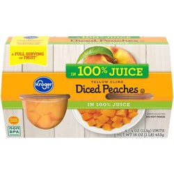 Kroger Yellow Cling Diced Peach Cups
