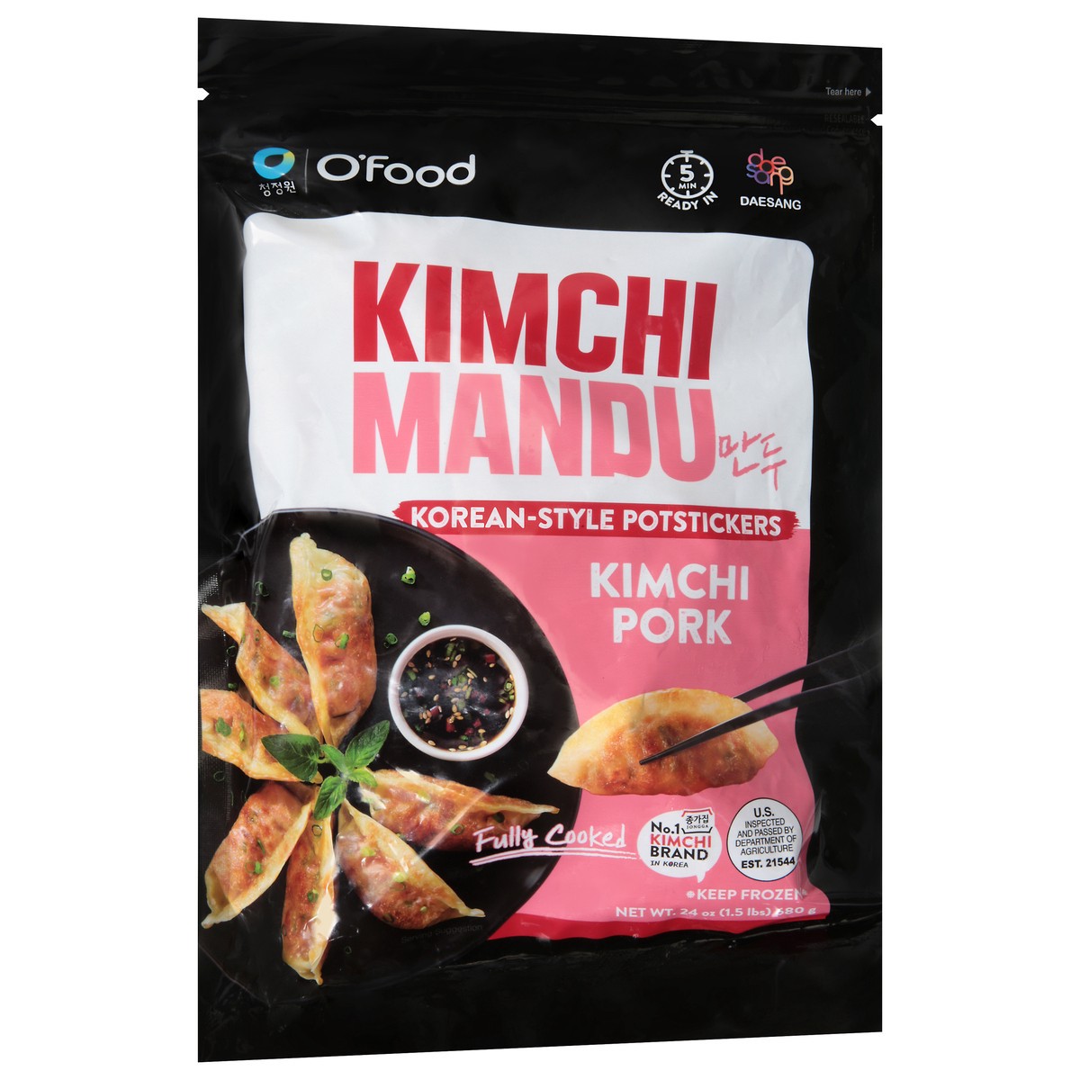 slide 2 of 11, O'Food Kimchi Pork Kimchi Mandu 24 oz, 24 oz