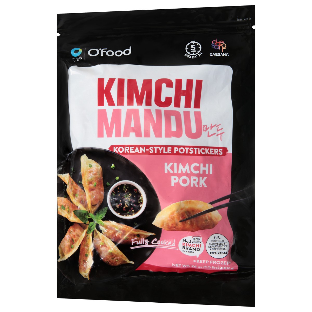 slide 10 of 11, O'Food Kimchi Pork Kimchi Mandu 24 oz, 24 oz