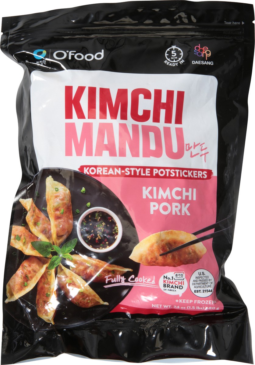 slide 8 of 11, O'Food Kimchi Pork Kimchi Mandu 24 oz, 24 oz