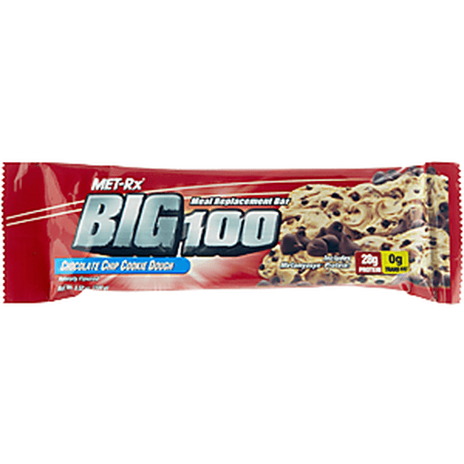 slide 4 of 8, MET-Rx Chocolate Chip Cookie Dough Meal Replacement Bar, 3.52 oz