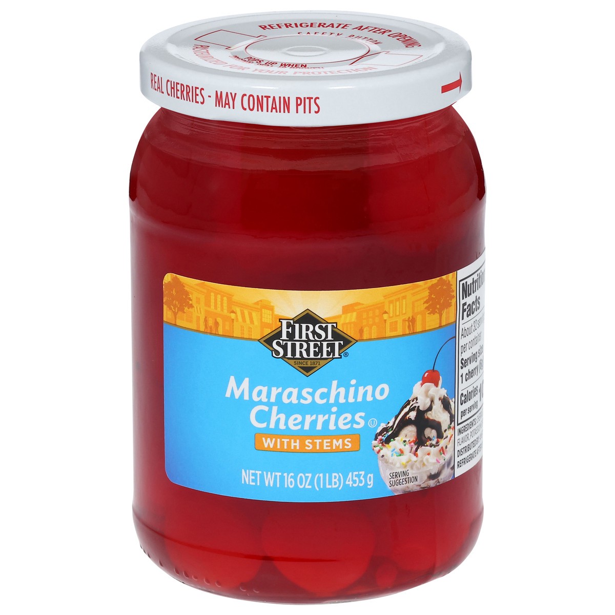 slide 2 of 4, First Street Maraschino Cherries, 16 oz
