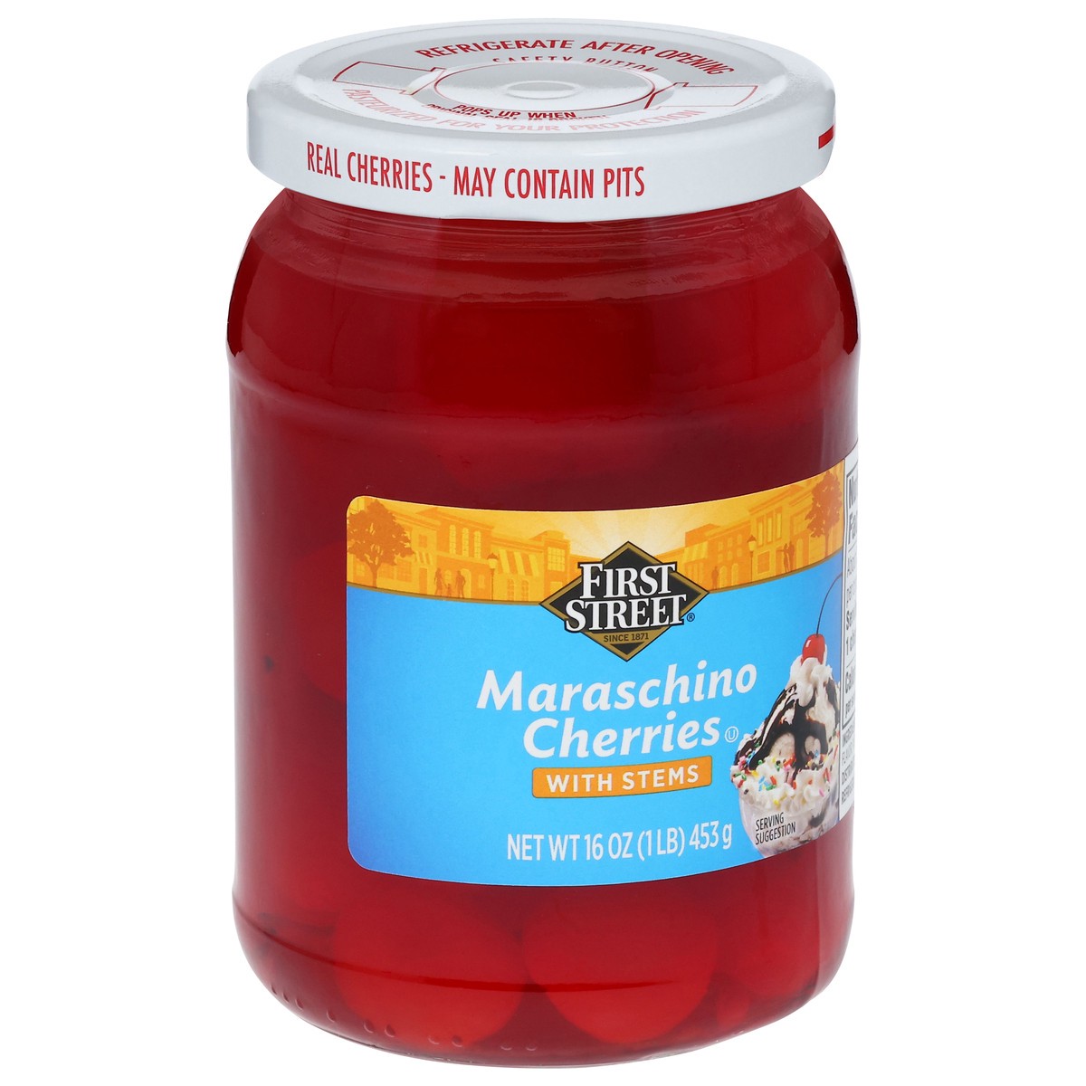 slide 4 of 4, First Street Maraschino Cherries, 16 oz
