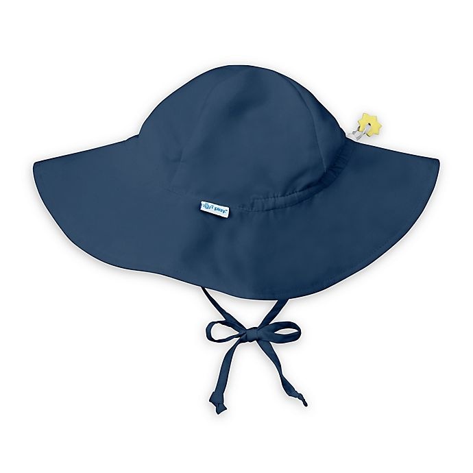 slide 1 of 3, i play. by Green Sprouts Newborn Brim Sun Hat - Navy, 1 ct