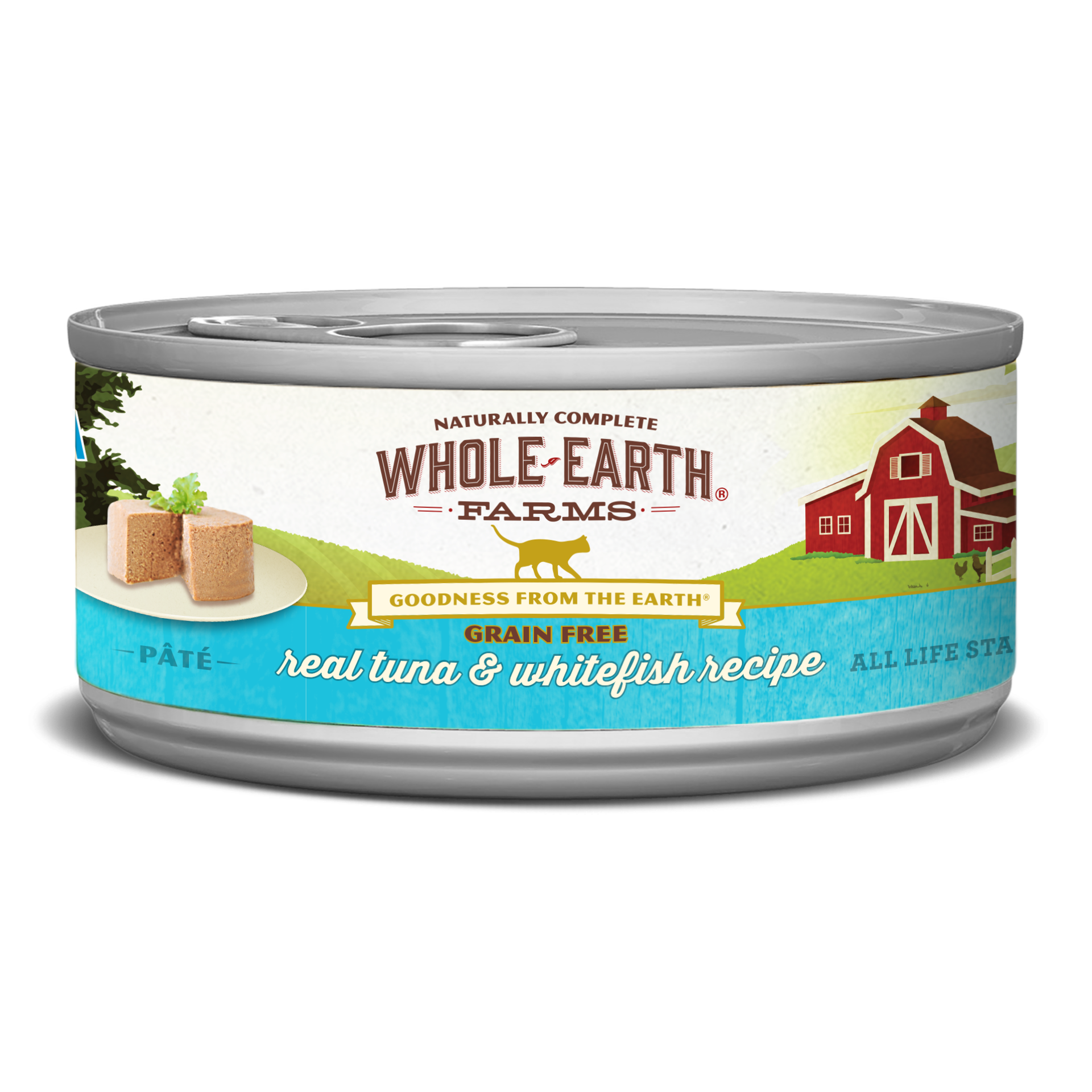 slide 1 of 2, Whole Earth Farms Grain Free Real Tuna and Whitefish Recipe Wet Cat Food - 2.75 oz Can, 2.75 oz