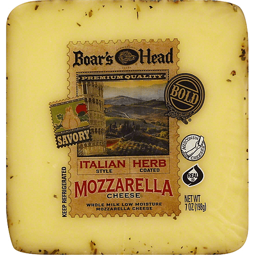 slide 2 of 2, Boar's Head Italian Herb Mozzarella Cheese, 7 oz