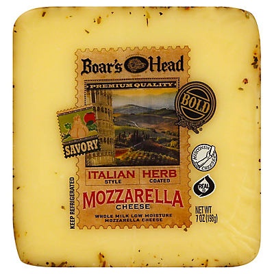 slide 1 of 2, Boar's Head Italian Herb Mozzarella Cheese, 7 oz