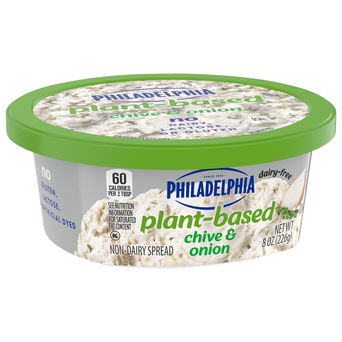 slide 3 of 9, Philadelphia Plant-Based Dairy Free Chive & Onion Cream Cheese Spread, 8 oz Tub, 8 oz